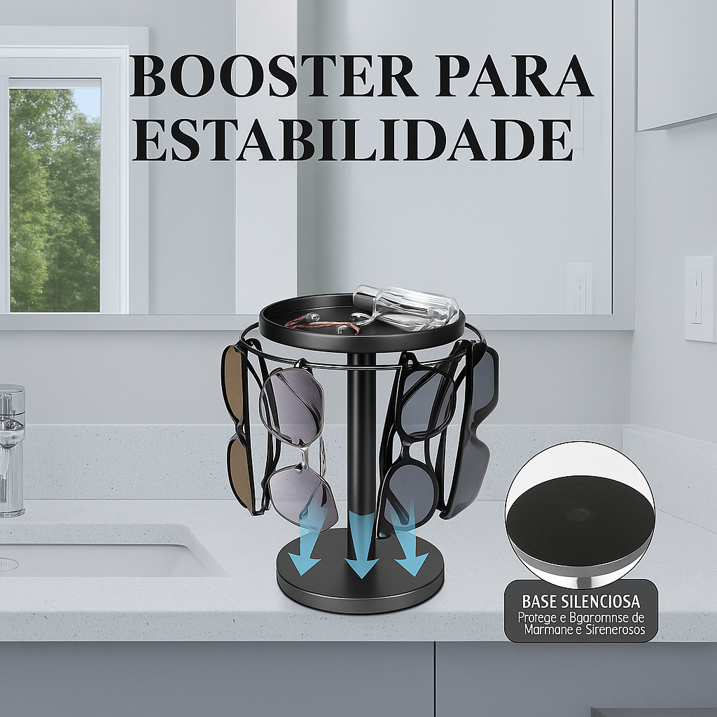 Suporte giratório para óculos